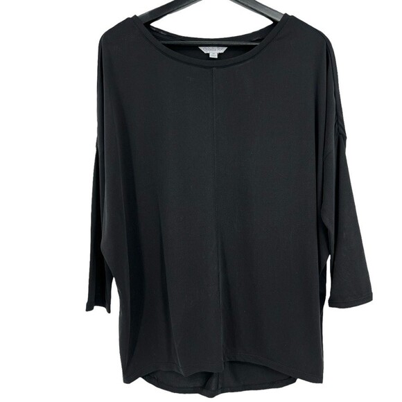 Black Tunic Top Size Medium Women's Middle seam New Ophelia Roe - Picture 2 of 12